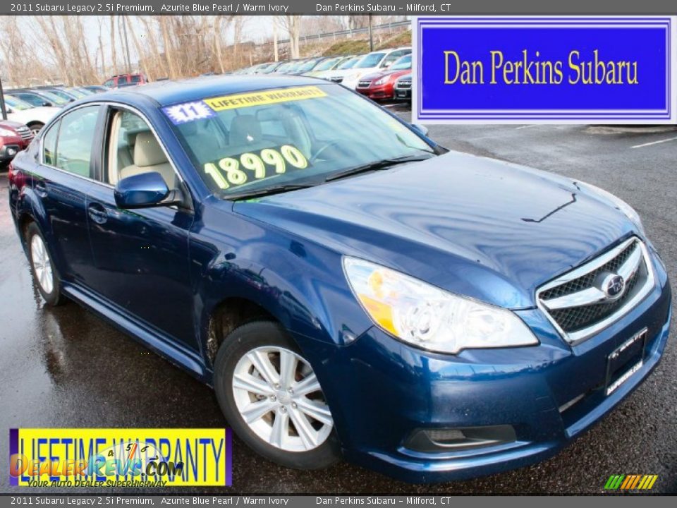 2011 Subaru Legacy 2.5i Premium Azurite Blue Pearl / Warm Ivory Photo #1