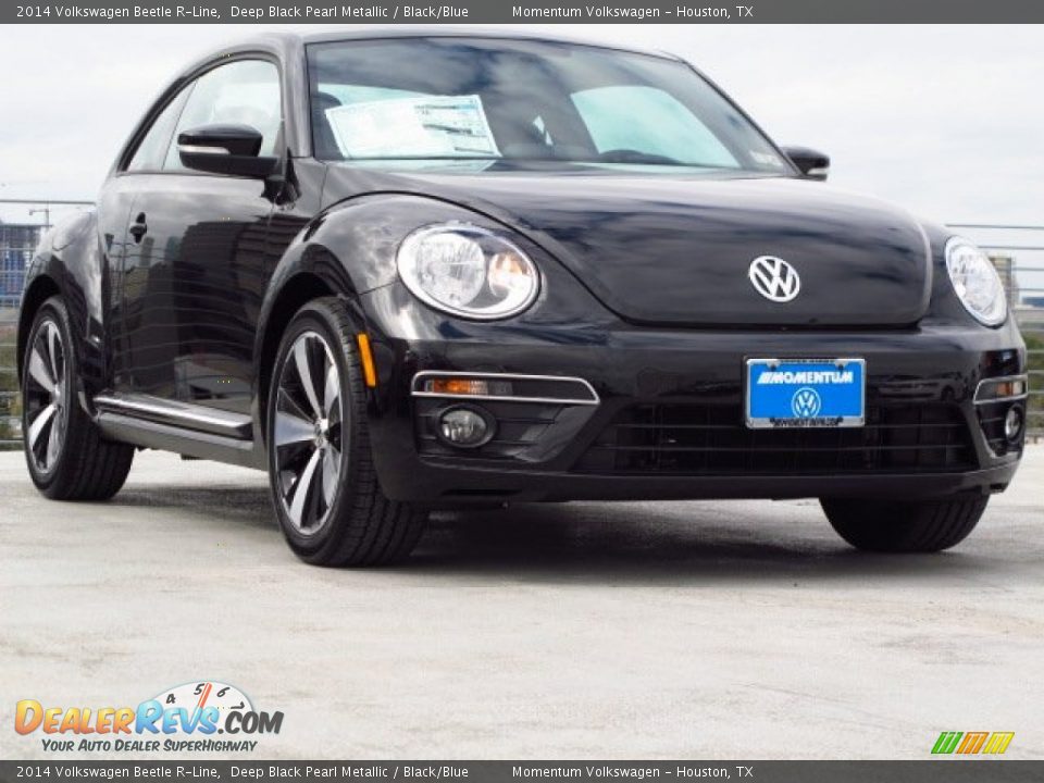 2014 Volkswagen Beetle R-Line Deep Black Pearl Metallic / Black/Blue Photo #1