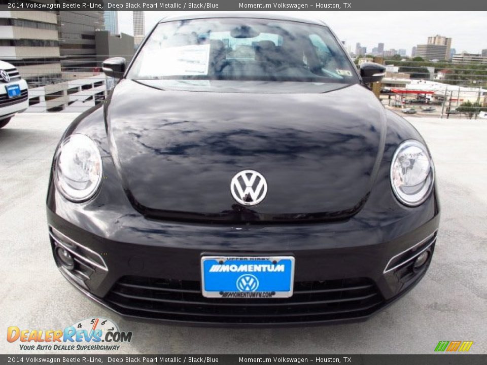 2014 Volkswagen Beetle R-Line Deep Black Pearl Metallic / Black/Blue Photo #2