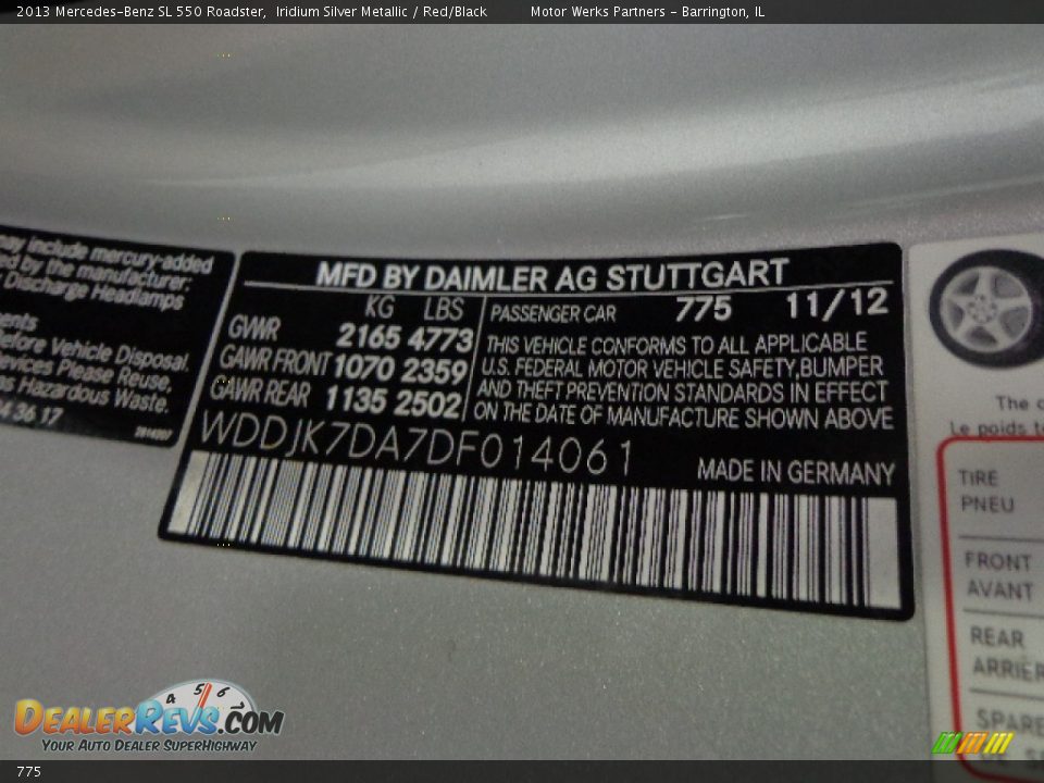 Mercedes-Benz Color Code 775 Iridium Silver Metallic