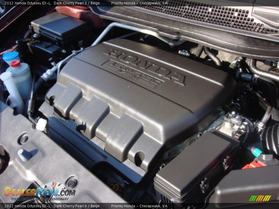 2012 Honda Odyssey EX-L Dark Cherry Pearl II / Beige Photo #36