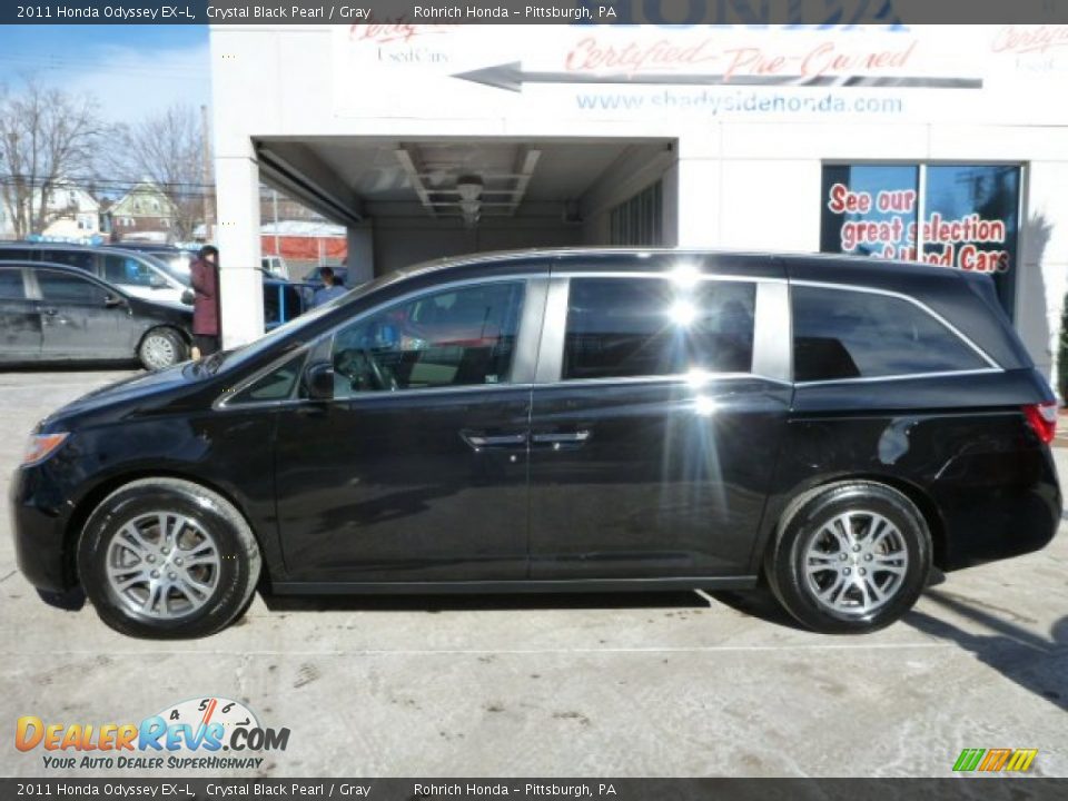 2011 Honda Odyssey EX-L Crystal Black Pearl / Gray Photo #2