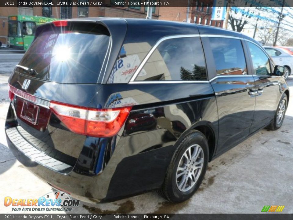 2011 Honda Odyssey EX-L Crystal Black Pearl / Gray Photo #3