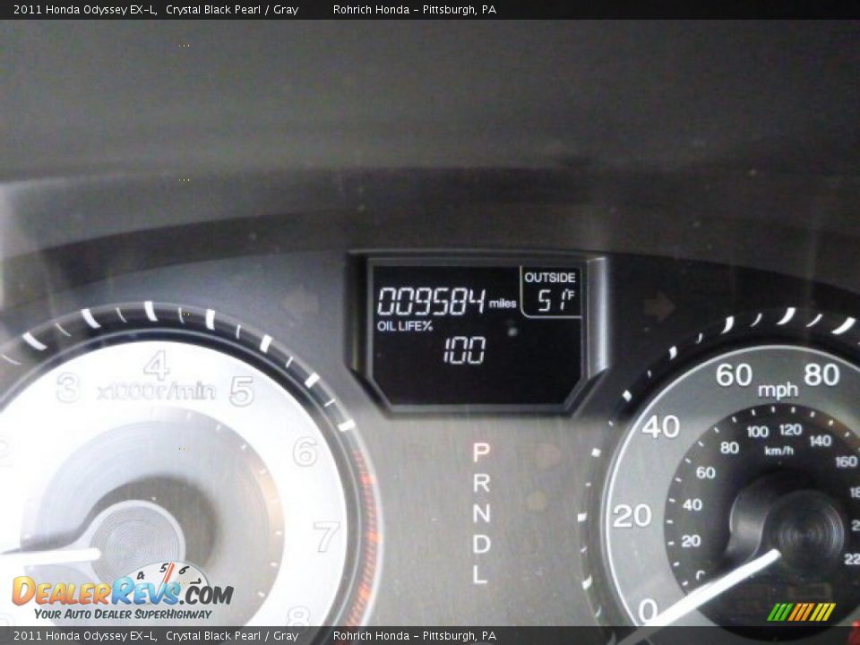 2011 Honda Odyssey EX-L Crystal Black Pearl / Gray Photo #9