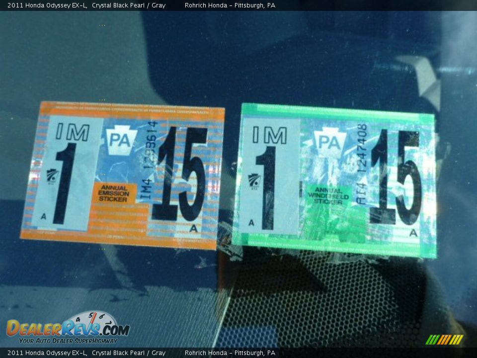 2011 Honda Odyssey EX-L Crystal Black Pearl / Gray Photo #14