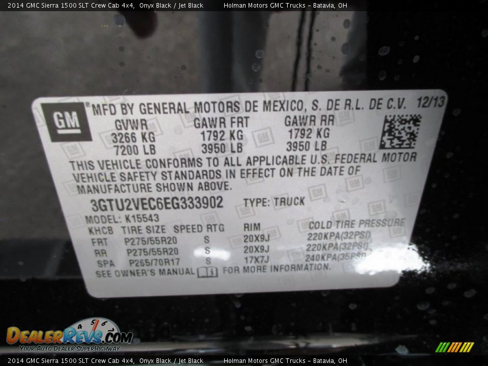 2014 GMC Sierra 1500 SLT Crew Cab 4x4 Onyx Black / Jet Black Photo #6