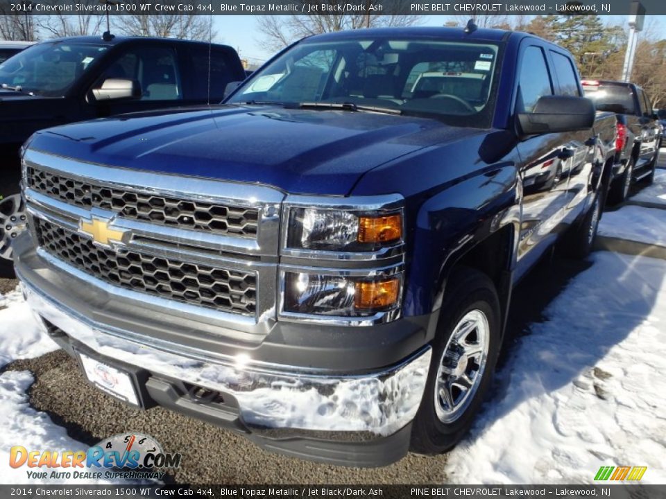 2014 Chevrolet Silverado 1500 WT Crew Cab 4x4 Blue Topaz Metallic / Jet Black/Dark Ash Photo #1