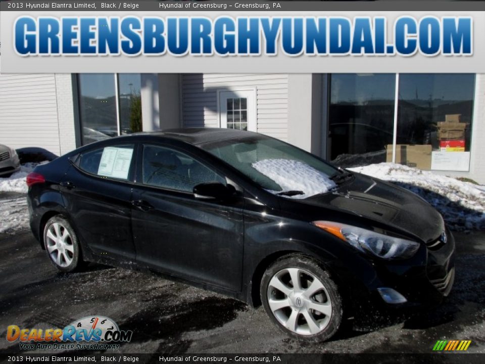 2013 Hyundai Elantra Limited Black / Beige Photo #1
