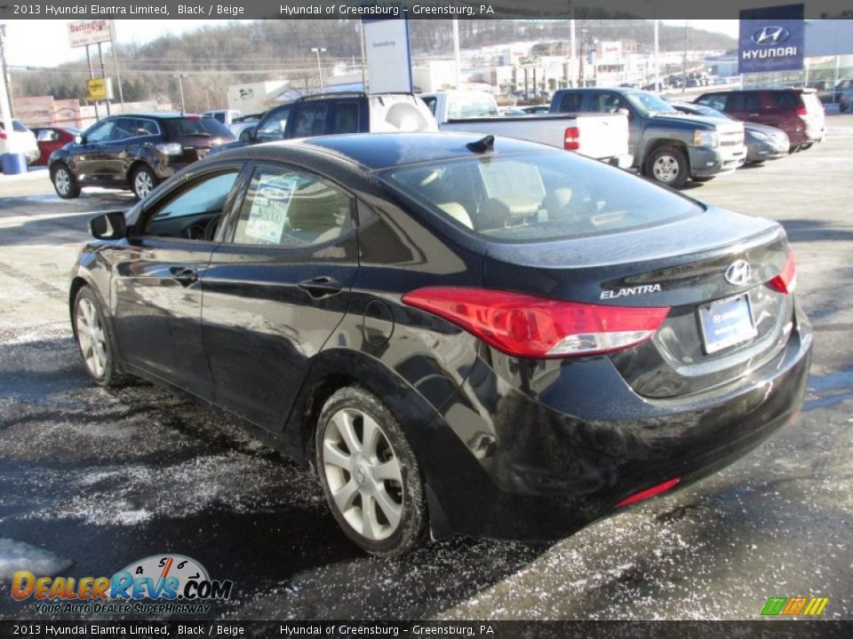 2013 Hyundai Elantra Limited Black / Beige Photo #6