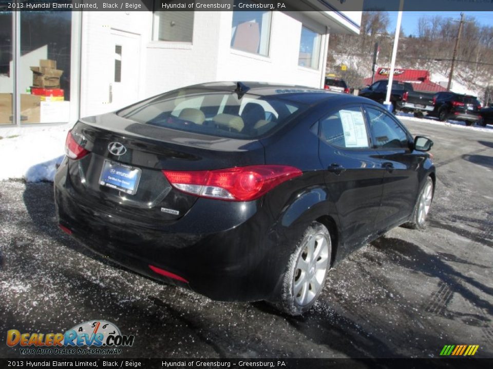 2013 Hyundai Elantra Limited Black / Beige Photo #8