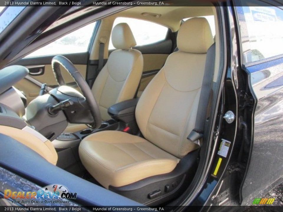 2013 Hyundai Elantra Limited Black / Beige Photo #13