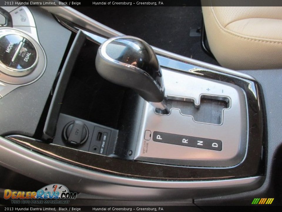 2013 Hyundai Elantra Limited Black / Beige Photo #16