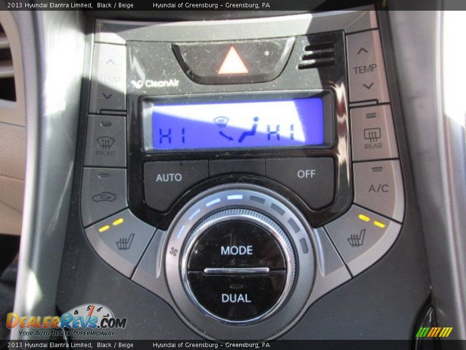 2013 Hyundai Elantra Limited Black / Beige Photo #17