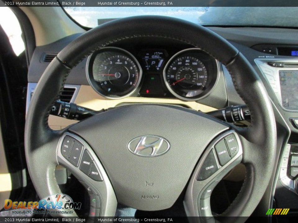 2013 Hyundai Elantra Limited Black / Beige Photo #21