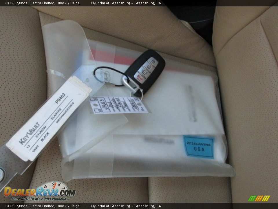 2013 Hyundai Elantra Limited Black / Beige Photo #22