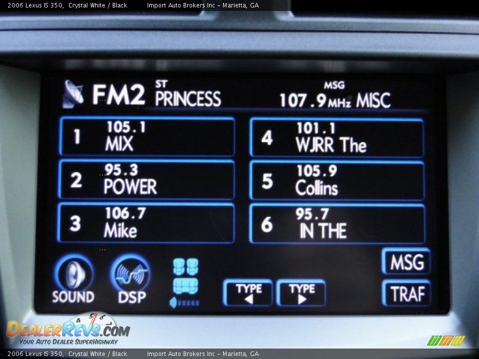 2006 Lexus IS 350 Crystal White / Black Photo #26