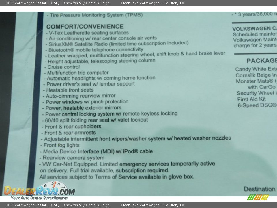 2014 Volkswagen Passat TDI SE Candy White / Cornsilk Beige Photo #8