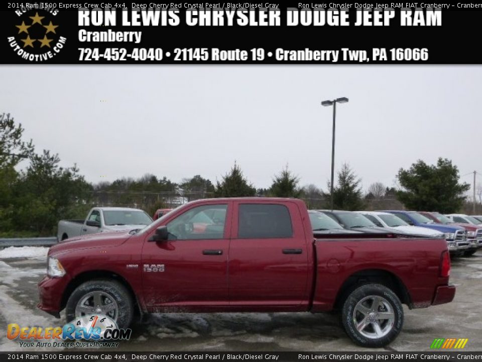 2014 Ram 1500 Express Crew Cab 4x4 Deep Cherry Red Crystal Pearl / Black/Diesel Gray Photo #1