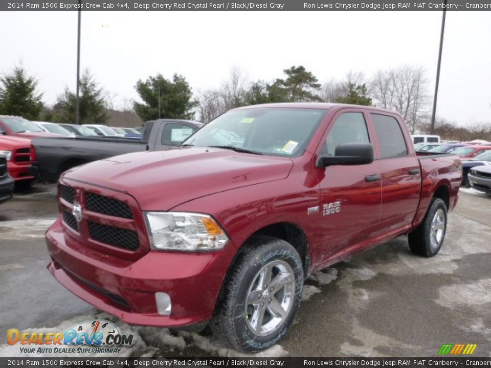2014 Ram 1500 Express Crew Cab 4x4 Deep Cherry Red Crystal Pearl / Black/Diesel Gray Photo #2