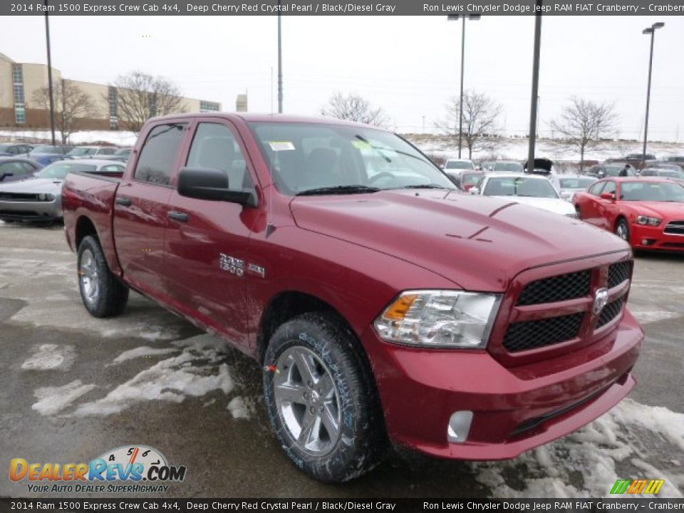 2014 Ram 1500 Express Crew Cab 4x4 Deep Cherry Red Crystal Pearl / Black/Diesel Gray Photo #4