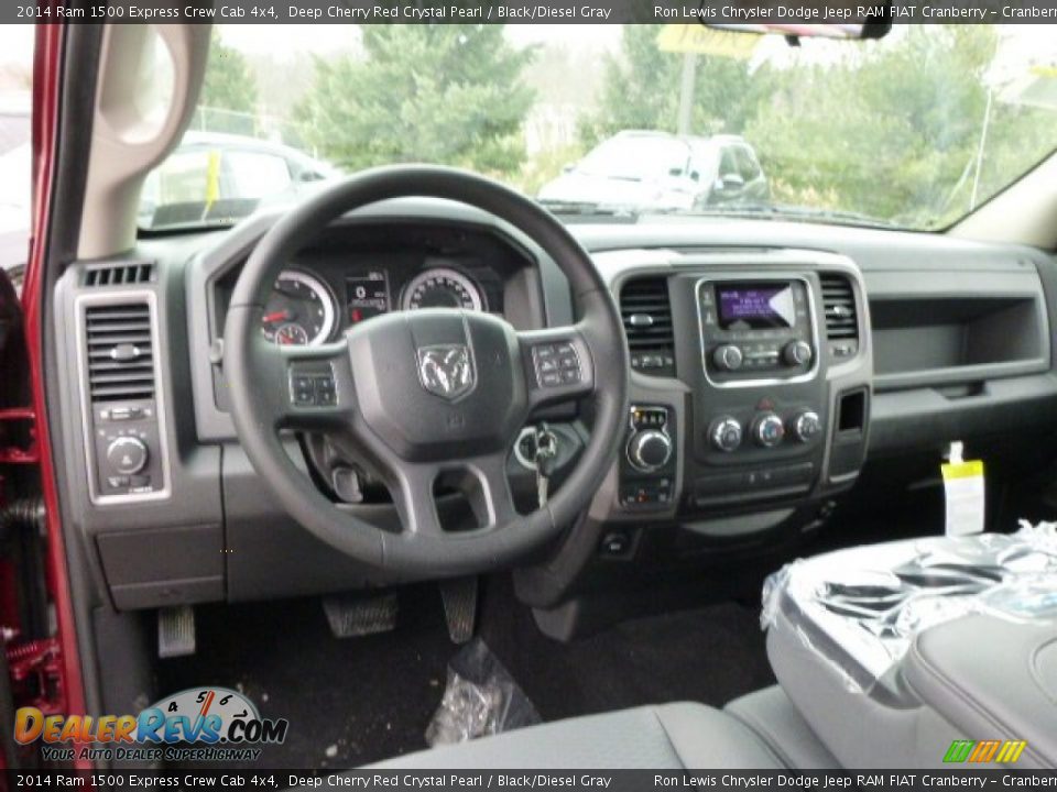 2014 Ram 1500 Express Crew Cab 4x4 Deep Cherry Red Crystal Pearl / Black/Diesel Gray Photo #14
