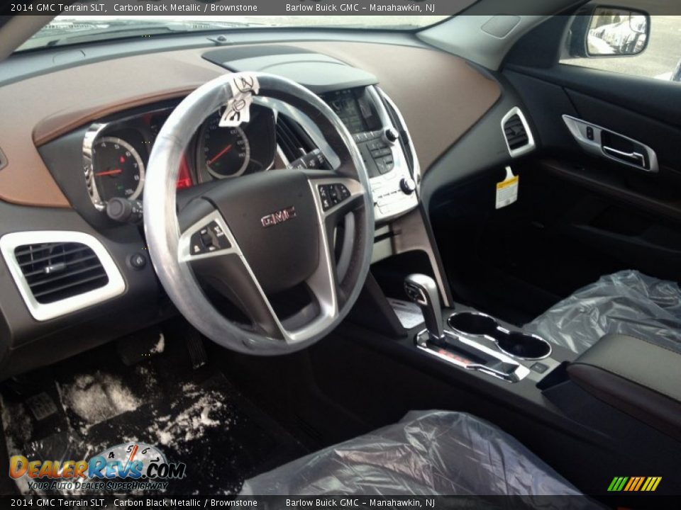 2014 GMC Terrain SLT Carbon Black Metallic / Brownstone Photo #7