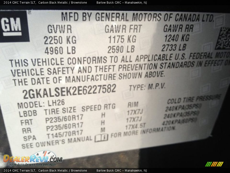 2014 GMC Terrain SLT Carbon Black Metallic / Brownstone Photo #9