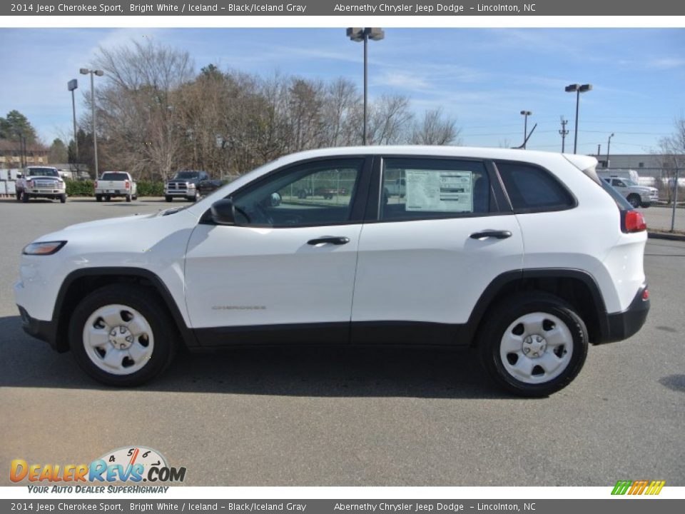 2014 Jeep Cherokee Sport Bright White / Iceland - Black/Iceland Gray Photo #3