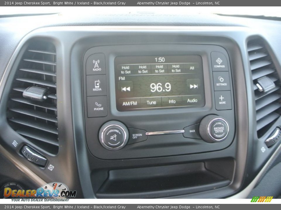 2014 Jeep Cherokee Sport Bright White / Iceland - Black/Iceland Gray Photo #12