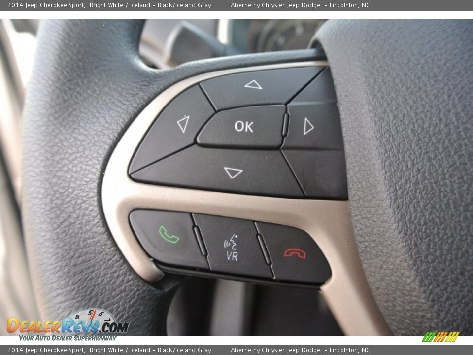 2014 Jeep Cherokee Sport Bright White / Iceland - Black/Iceland Gray Photo #13