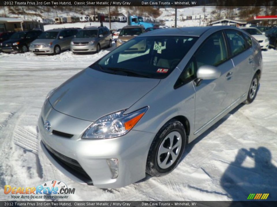 2012 Toyota Prius 3rd Gen Two Hybrid Classic Silver Metallic / Misty Gray Photo #3