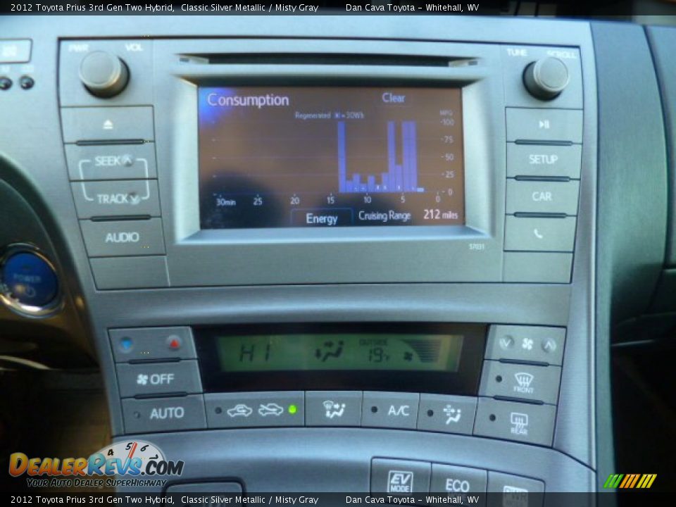 2012 Toyota Prius 3rd Gen Two Hybrid Classic Silver Metallic / Misty Gray Photo #14
