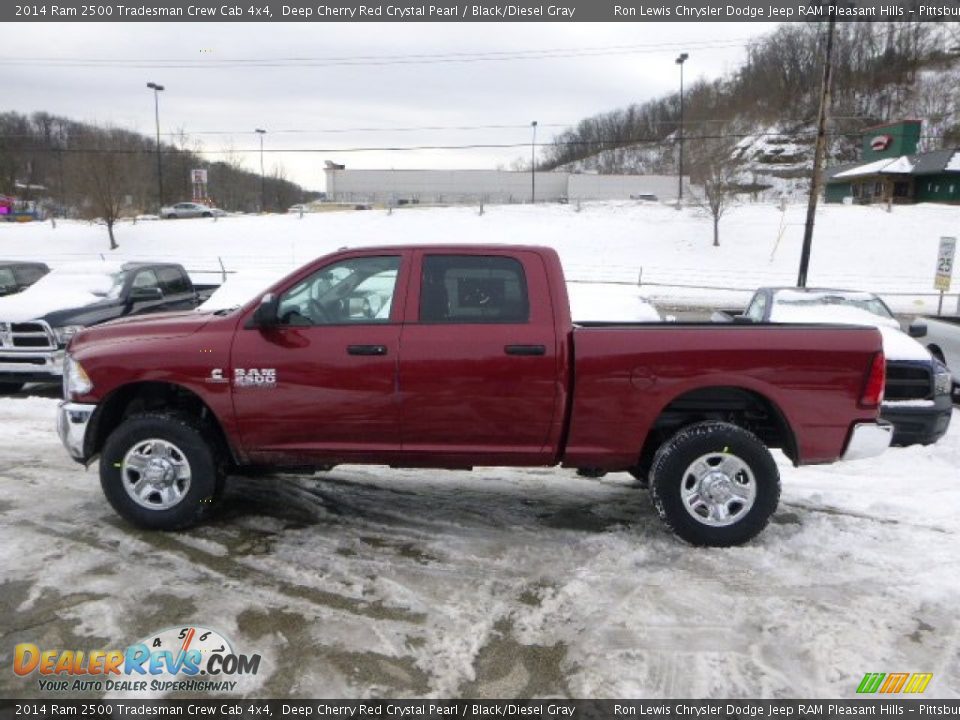 2014 Ram 2500 Tradesman Crew Cab 4x4 Deep Cherry Red Crystal Pearl / Black/Diesel Gray Photo #2