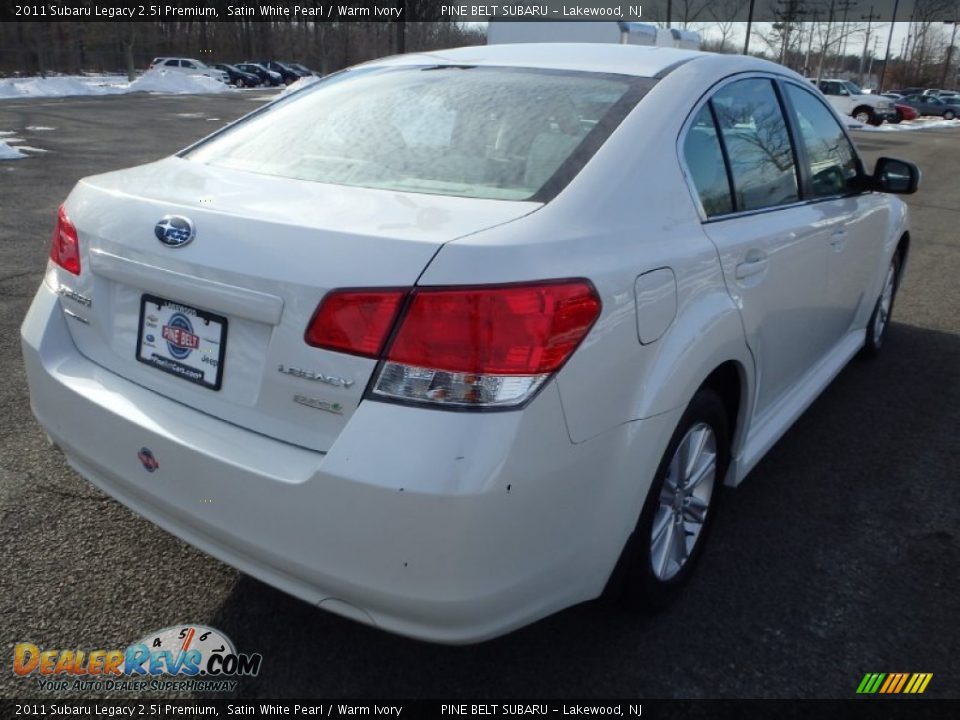 2011 Subaru Legacy 2.5i Premium Satin White Pearl / Warm Ivory Photo #4