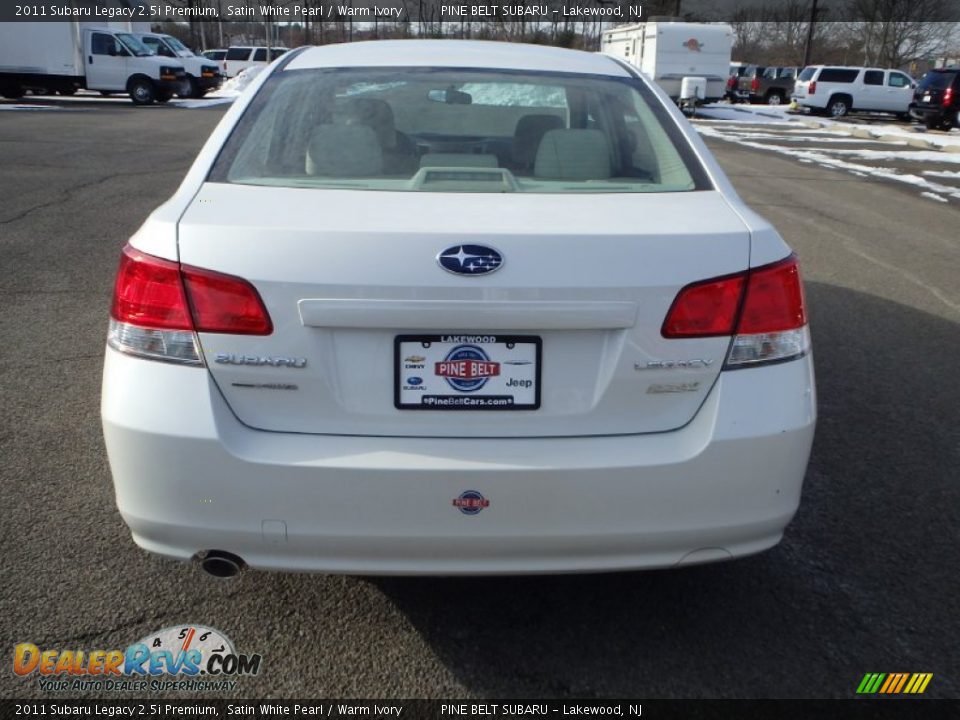 2011 Subaru Legacy 2.5i Premium Satin White Pearl / Warm Ivory Photo #5