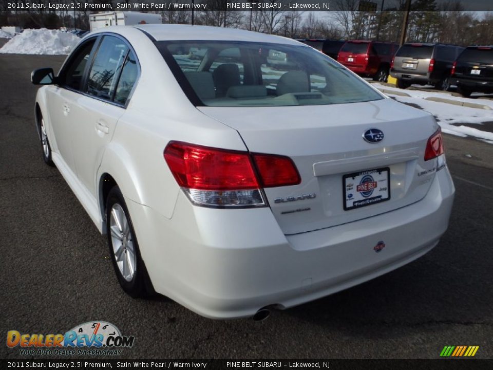 2011 Subaru Legacy 2.5i Premium Satin White Pearl / Warm Ivory Photo #6