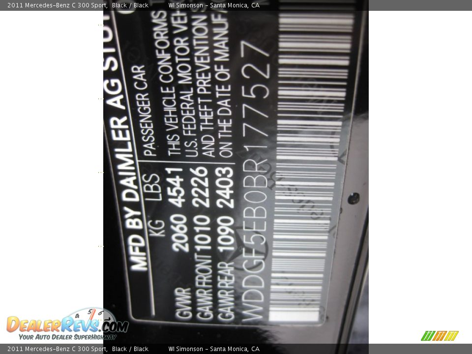 2011 Mercedes-Benz C 300 Sport Black / Black Photo #25