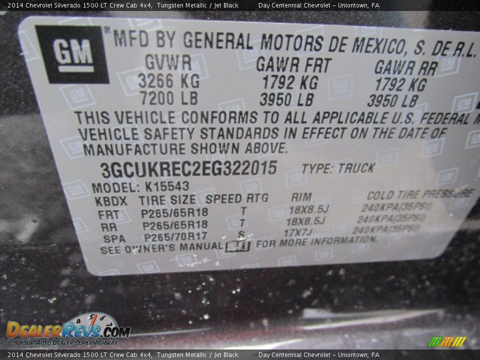 2014 Chevrolet Silverado 1500 LT Crew Cab 4x4 Tungsten Metallic / Jet Black Photo #19