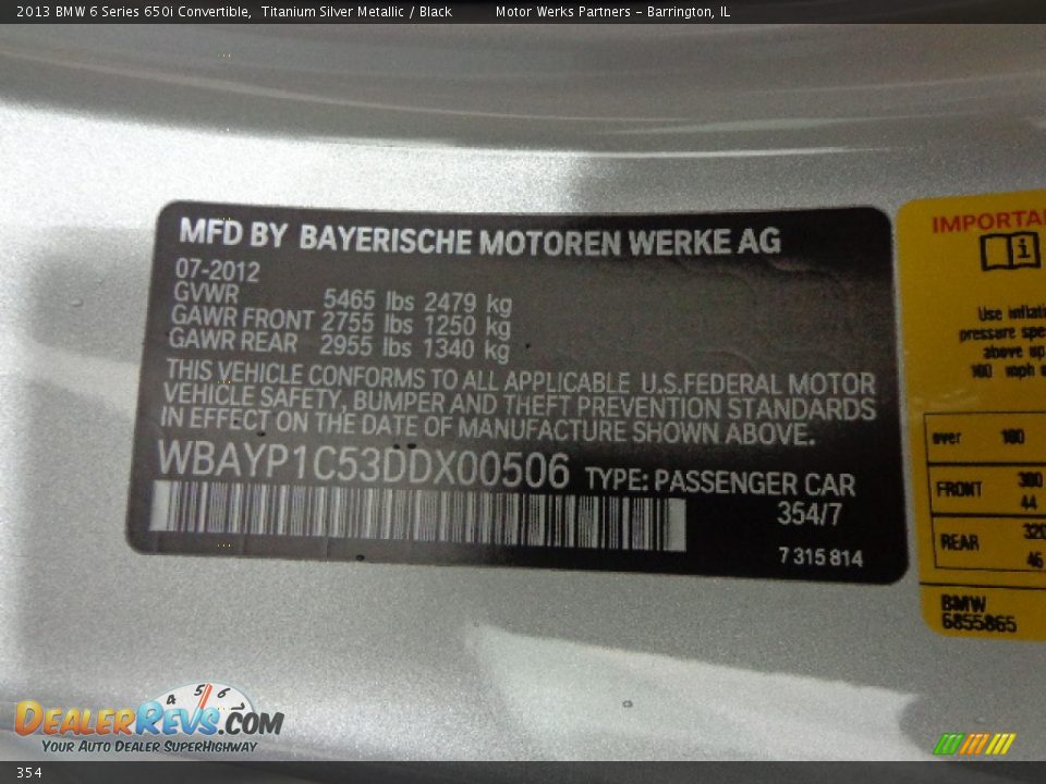 BMW Color Code 354 Titanium Silver Metallic