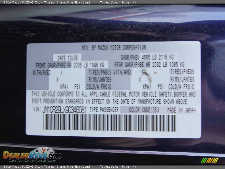 2009 Mazda MAZDA5 Grand Touring Stormy Blue Mica / Sand Photo #22