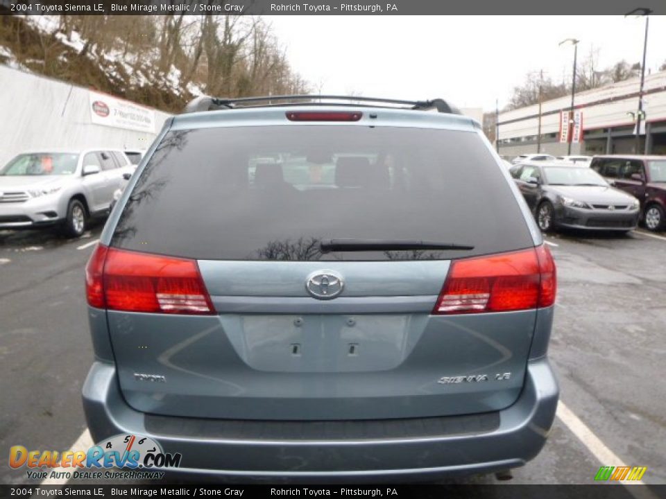 2004 Toyota Sienna LE Blue Mirage Metallic / Stone Gray Photo #10