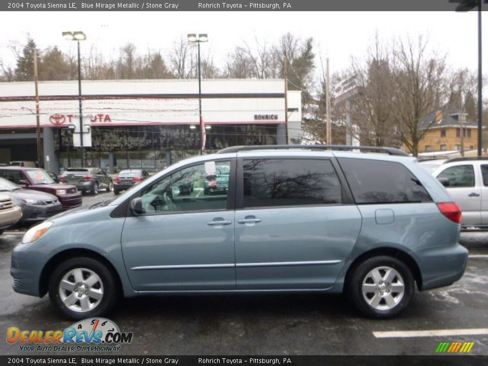 2004 Toyota Sienna LE Blue Mirage Metallic / Stone Gray Photo #12