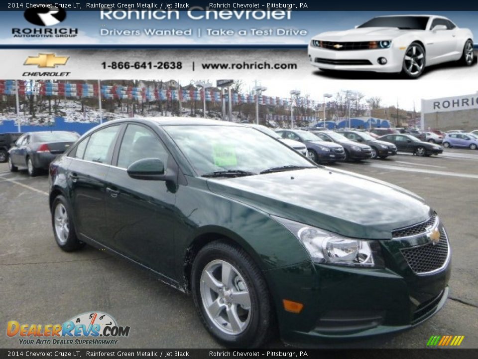 2014 Chevrolet Cruze LT Rainforest Green Metallic / Jet Black Photo #1