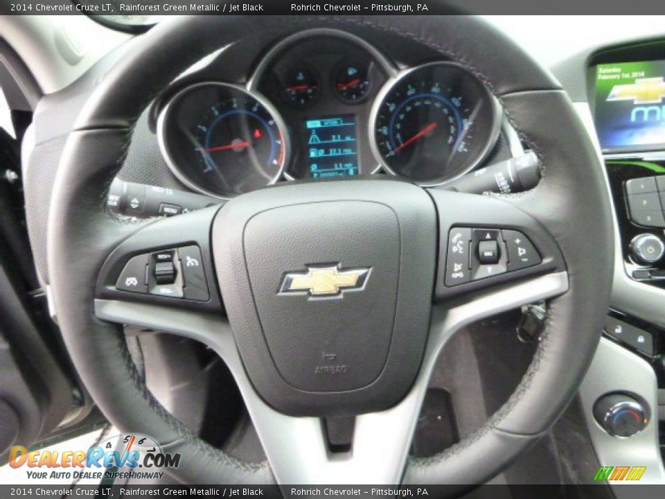 2014 Chevrolet Cruze LT Rainforest Green Metallic / Jet Black Photo #17