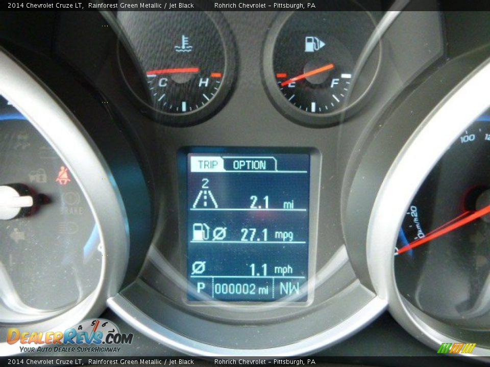 2014 Chevrolet Cruze LT Rainforest Green Metallic / Jet Black Photo #20