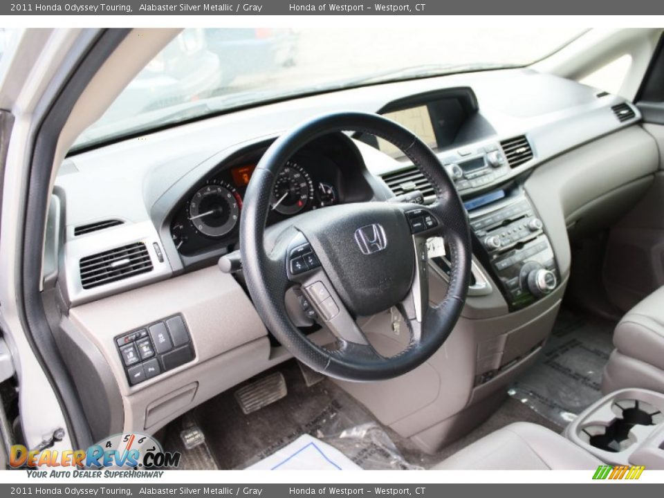 2011 Honda Odyssey Touring Alabaster Silver Metallic / Gray Photo #5