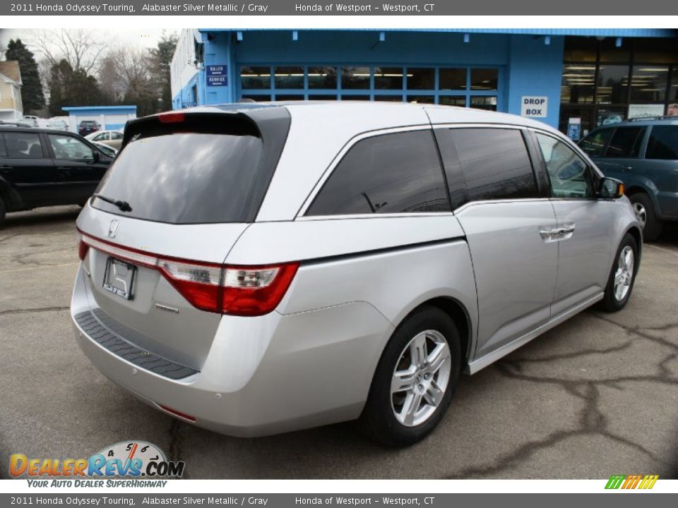 2011 Honda Odyssey Touring Alabaster Silver Metallic / Gray Photo #6