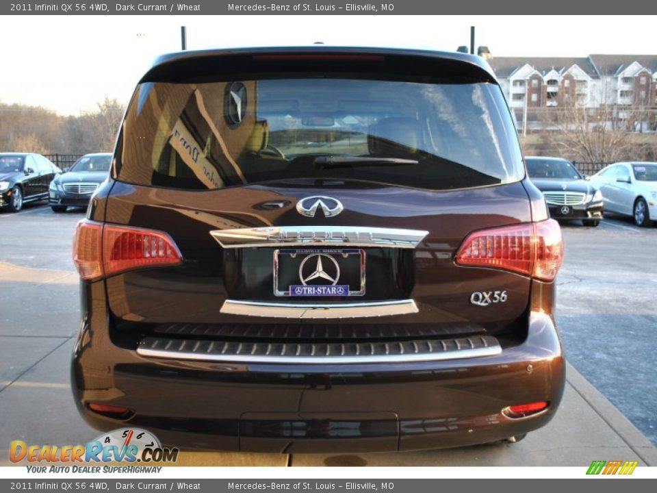 2011 Infiniti QX 56 4WD Dark Currant / Wheat Photo #14