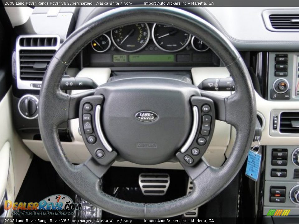 2008 Land Rover Range Rover V8 Supercharged Steering Wheel Photo #14