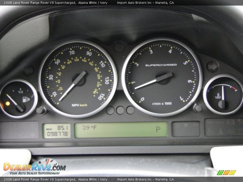 2008 Land Rover Range Rover V8 Supercharged Gauges Photo #17